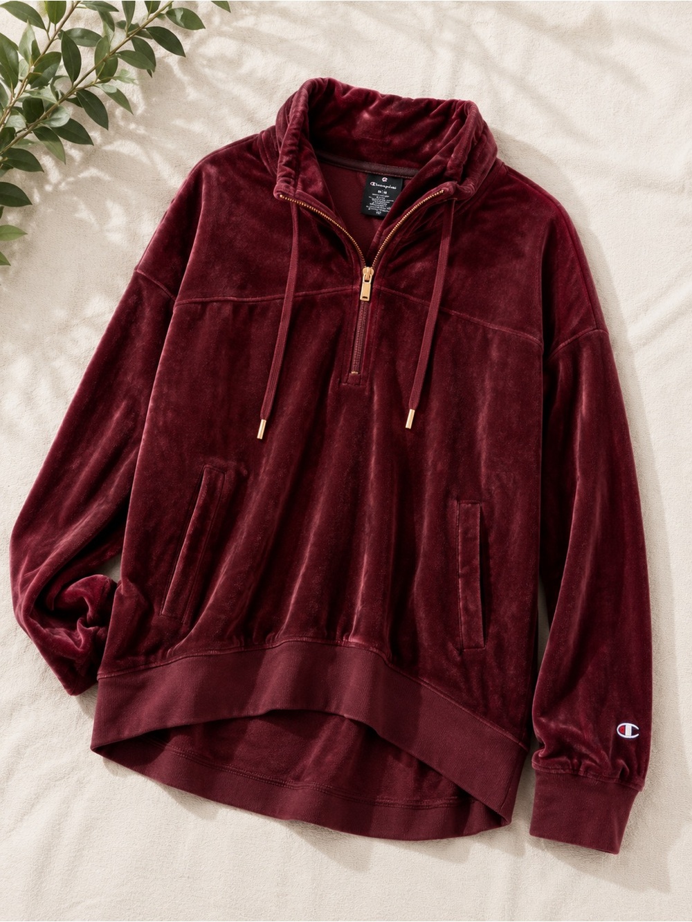 Champion Maroon Velour Hoodie